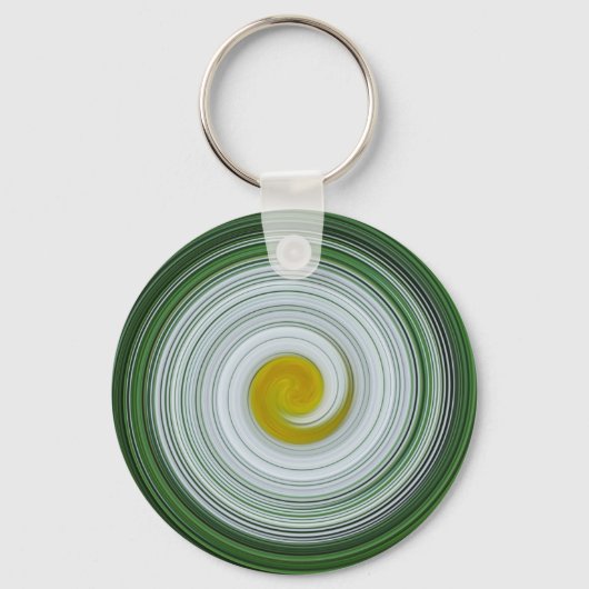 Porte-clés Motif en spirale blanc, jaune, vert (Recto)