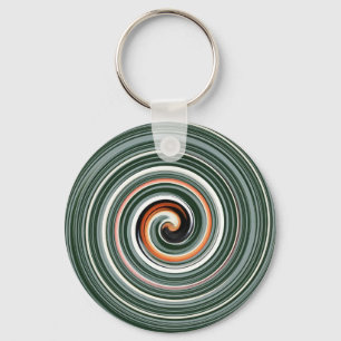Porte-clés Motif en spirale gris et orange
