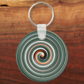 Porte-clés Motif en spirale gris et orange (Recto)