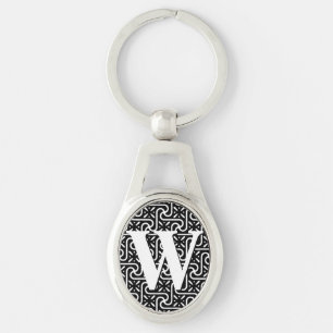 Porte-clés Motif en tuiles égyptienne, porte - clé noir et bl