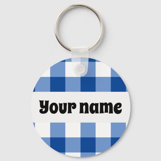 Porte-clés Motif en vichy bleu (Recto)