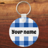 Porte-clés Motif en vichy bleu (Recto)