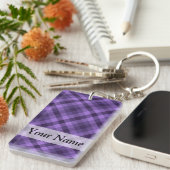 Porte-clés Motif en vichy violet (Devant droit)