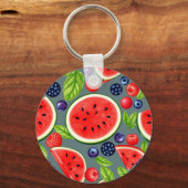 Porte-clés Motif Été Baie de Pastèque (Recto)