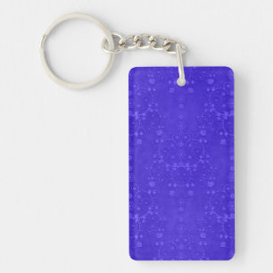 Porte-clés Motif fantaisie damassé bleu cobalt vibrant