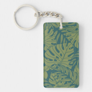 Porte-clés motif feuille