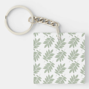 Porte-clés Motif feuille aîné 2Way vert+blanc
