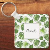 Porte-clés Motif Feuille élégant Green Tropical (Recto)