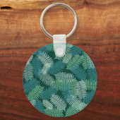 Porte-clés Motif feuille fermier sur vert foncé (Recto)