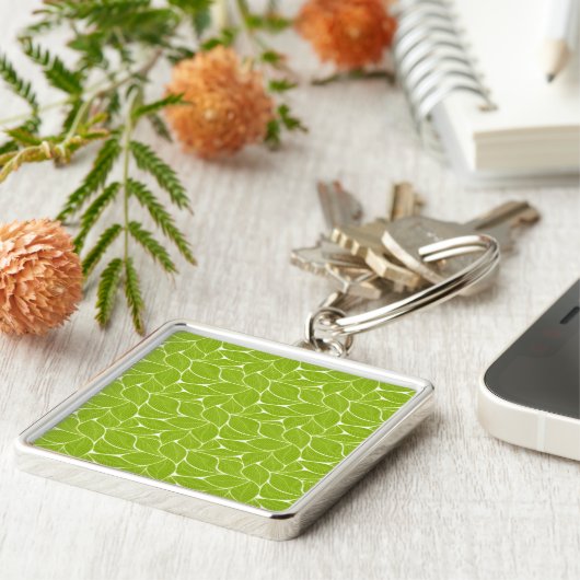 Porte-clés Motif feuille vert (Côté)