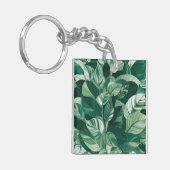 Porte-clés Motif Feuille vert moderne (Devant gauche)