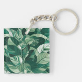 Porte-clés Motif Feuille vert moderne (Dos)