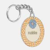Porte-clés Motif Fleur Girl Orange Retro (Devant gauche)