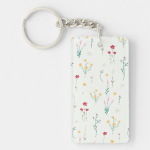 Porte-clés Motif Fleur Motif Floral Printemps Acrylique