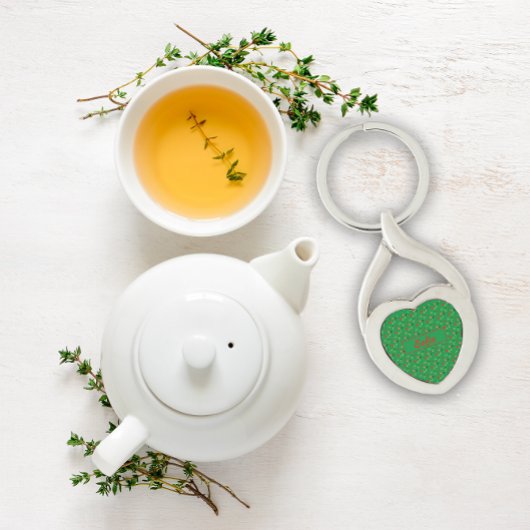 Porte-clés motif fleur sauvage nom vert Porte - clé métalliqu