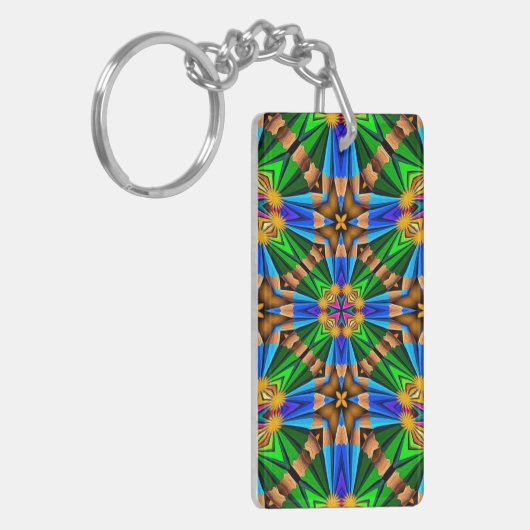 Porte-clés Motif Fleurs Abstraites uniques (Devant gauche)