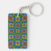 Porte-clés Motif Fleurs Abstraites uniques (Dos)