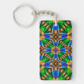 Porte-clés Motif Fleurs Abstraites uniques (Devant)