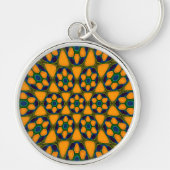 Porte-clés Motif Fleurs Abstraites uniques (Devant)