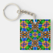 Porte-clés Motif Fleurs Abstraites uniques (Devant)