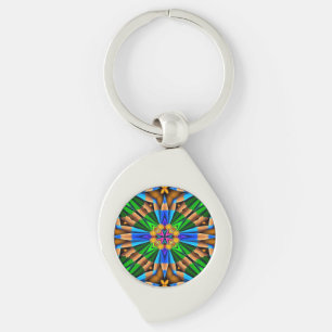 Porte-clés Motif Fleurs Abstraites uniques