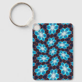 Porte-clés Motif Fleurs bleues Abstraites (Recto)