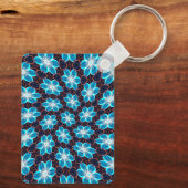 Porte-clés Motif Fleurs bleues Abstraites (Verso)