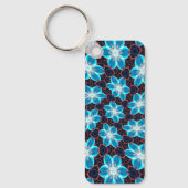 Porte-clés Motif Fleurs bleues Abstraites (Recto)