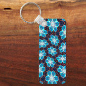 Porte-clés Motif Fleurs bleues Abstraites (Recto)