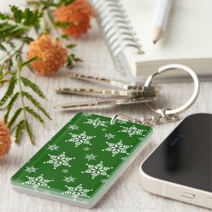 Porte-clés Motif Flocon de Neige, Flocons de Neige Blancs, Ne