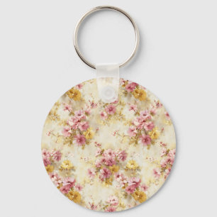 Porte-clés Motif floral à l'aquarelle vintage