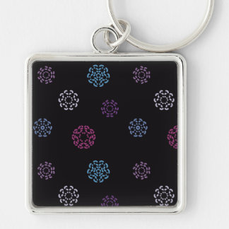 Porte-clés Motif floral abstrait coloré