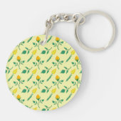 Porte-clés Motif floral avec rose jaune et fleurs de tulipe (Dos)