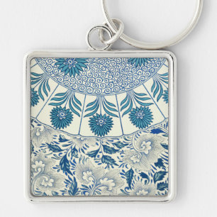 Porte-clés Motif Floral bleu Antique Design asiatique