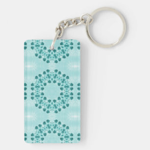 Porte-clés Motif floral, bleu Turquoise