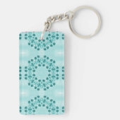 Porte-clés Motif floral, bleu Turquoise initial (Dos)