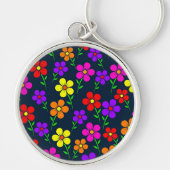 Porte-clés Motif floral coloré (Devant)