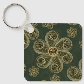 Porte-clés Motif floral de la forêt en papier roulé