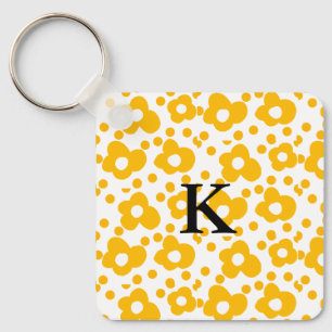 Porte-clés Motif floral de marguerite blanc jaune ajouter mon