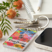 Porte-clés Motif floral multicolore (Devant droit)