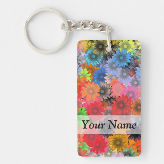 Porte-clés Motif floral multicolore (Devant)
