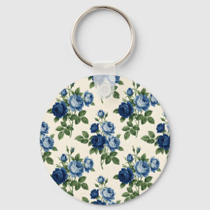 Porte-clés Motif floral Rose Bleue