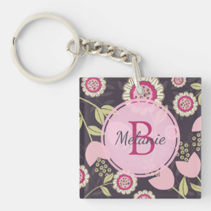 Porte-clés Motif floral rose moderne Tulip Personnalisé