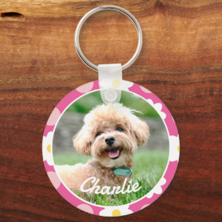 Porte-clés Motif Floral rose sucré Photo personnalisée pour a