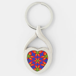 Porte-clés Motif Floral Rouge mou