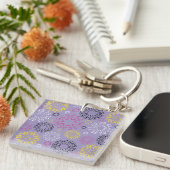 Porte-clés Motif floral vibrant abstrait (Devant Droit)