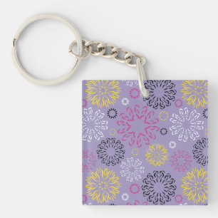 Porte-clés Motif floral vibrant abstrait