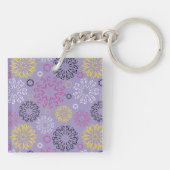 Porte-clés Motif floral vibrant abstrait (Dos)