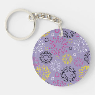 Porte-clés Motif floral vibrant abstrait