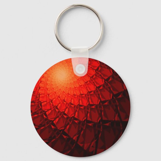 Porte-clés Motif Fractal rouge (Recto)